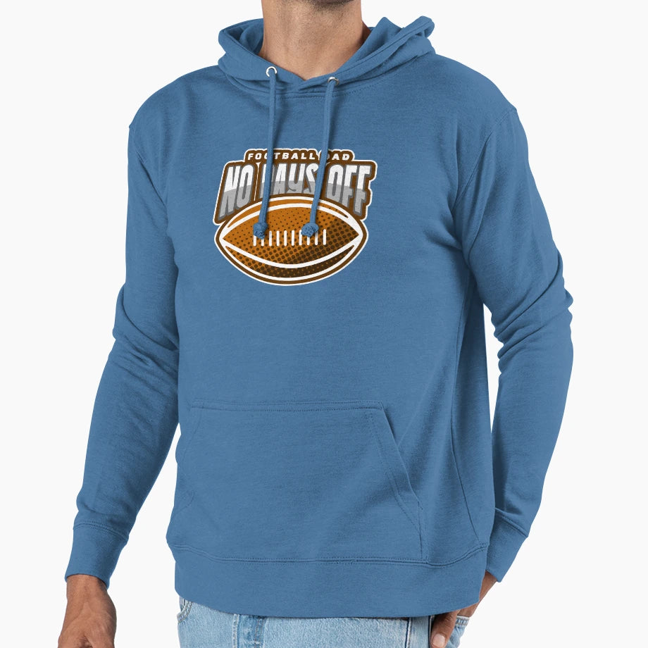 Football Dad No Days Off Hoodie - Minimalist Print Unisex - T-Shirt, Sweatshirt, Hoodie