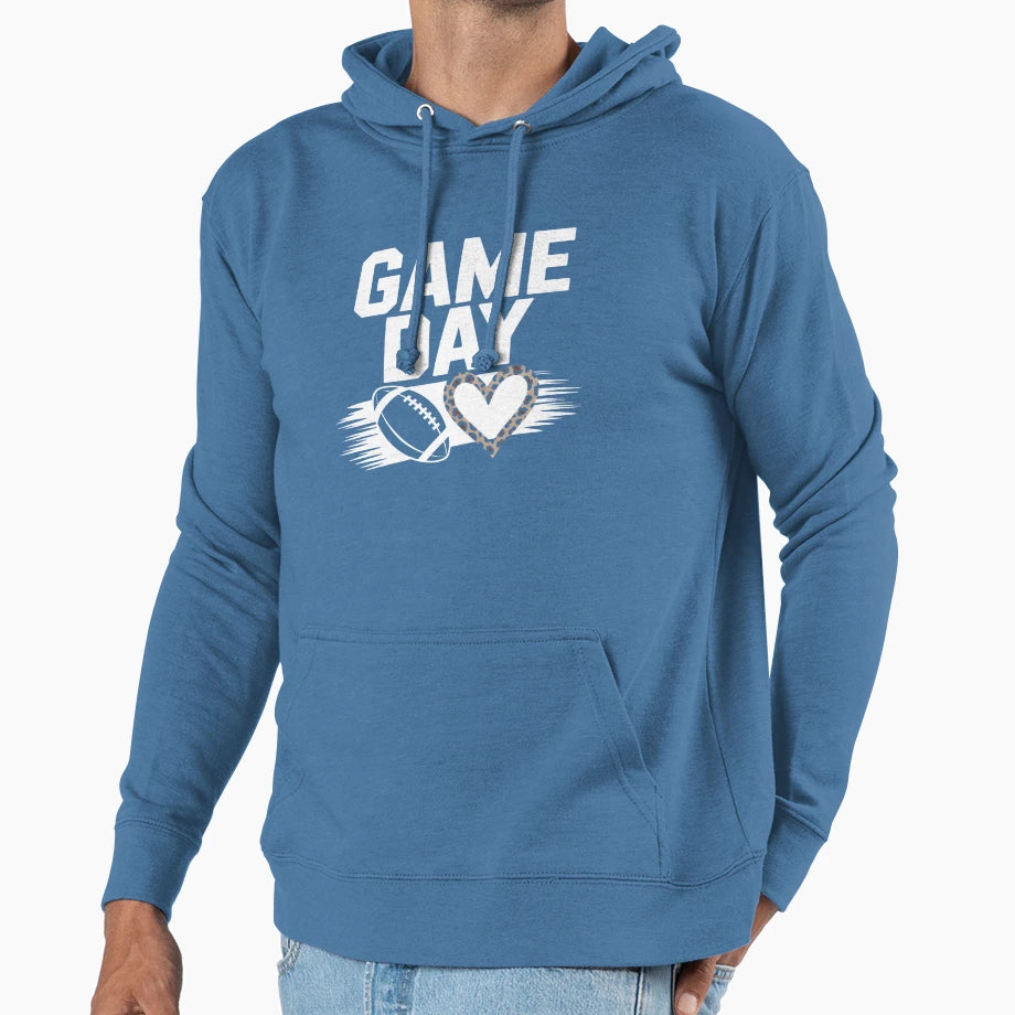 Leopard Love Game Day Hoodie - Unique Graphic for Adults - T-Shirt, Sweatshirt, Hoodie