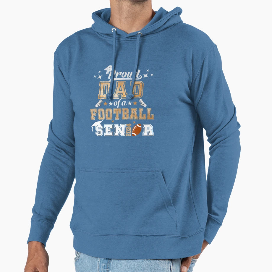 Proud Dad Football Senior 2024 Dad Hoodie - Custom Art Print Men Women - T-Shirt, Sweatshirt, Hoodie