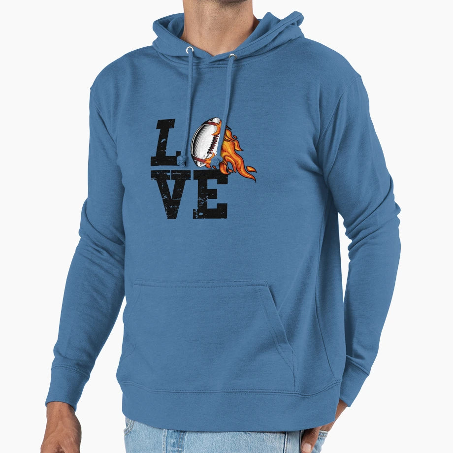 Love America Football Hoodie - Novelty Apparel Unisex - T-Shirt, Sweatshirt, Hoodie