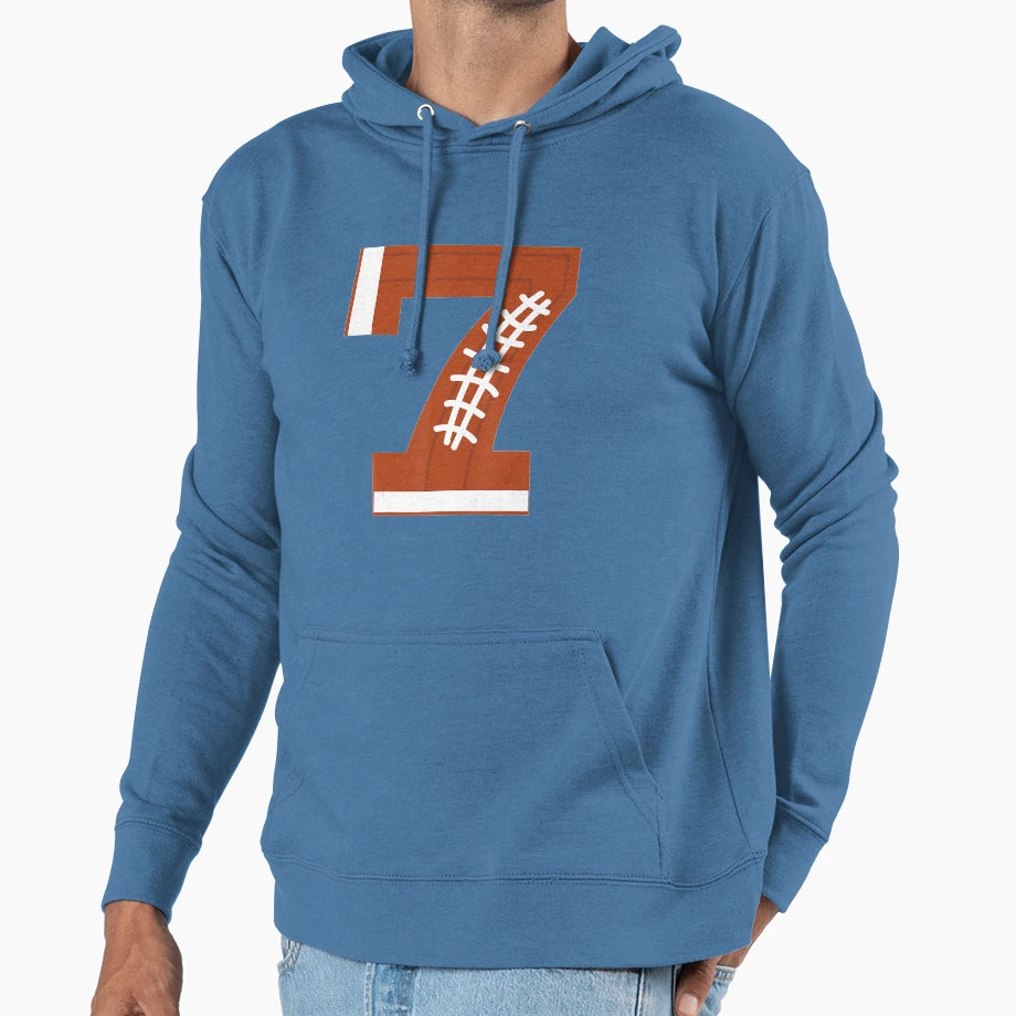 7Th Birthday Football Ball 7 Year Old Hoodie - Aesthetic Graphic Men Women - T-Shirt, Sweatshirt, Hoodie