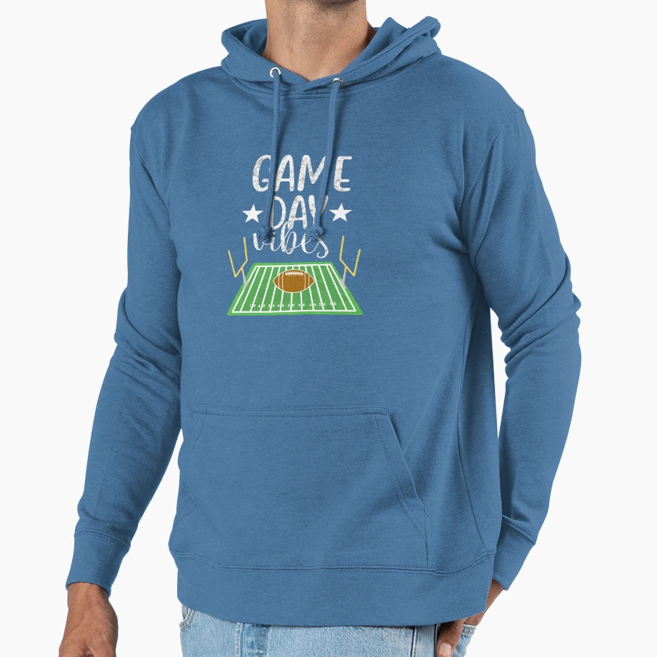 Game Day Football Vibes Hoodie - Aesthetic Graphic Men Women - T-Shirt, Sweatshirt, Hoodie