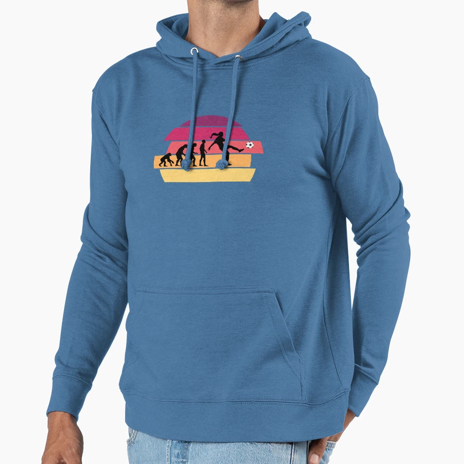 Evolution Humanity Womens Football Hoodie - Trendy Graphic Men Women - T-Shirt, Sweatshirt, Hoodie