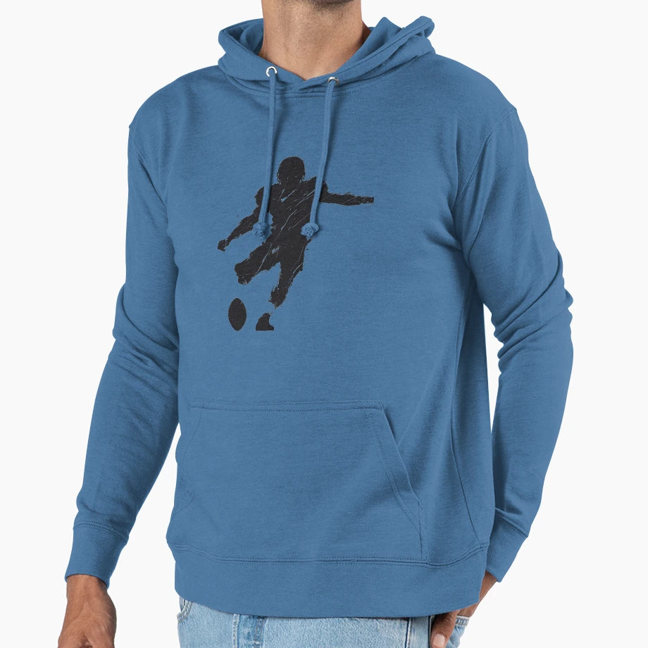 Kickoff Silhouette Hoodie - Casual Everyday Wear Men Women - T-Shirt, Sweatshirt, Hoodie