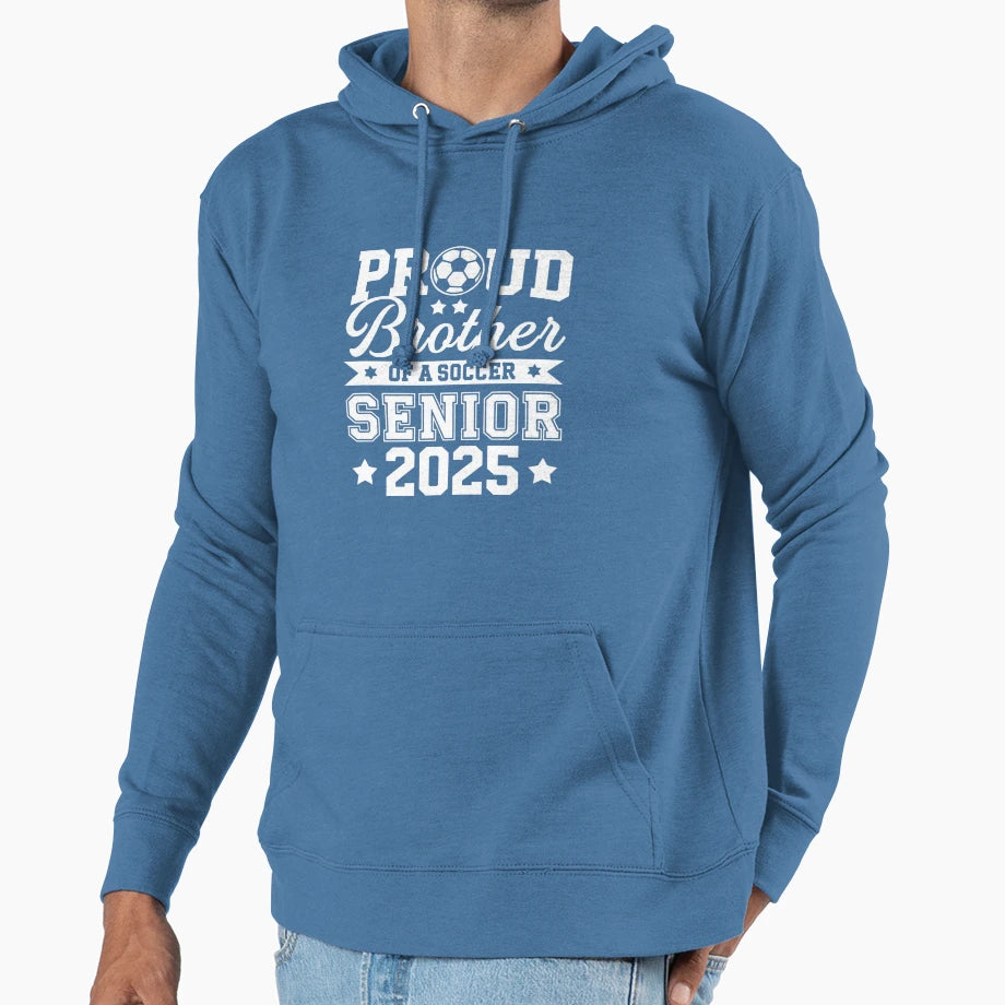 Proud Brother Soccer Ball Senior 2025 Hoodie - Unique Graphic Men Women - T-Shirt, Sweatshirt, Hoodie