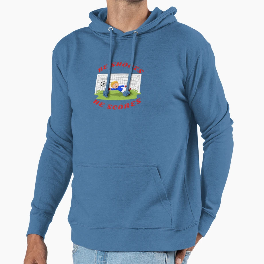 He Shoots Hoodie - Custom Art Print for Adults - T-Shirt, Sweatshirt, Hoodie