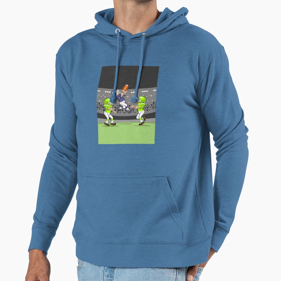 Football Player Sensational Jump Hoodie - Graphic Print for Adults - T-Shirt, Sweatshirt, Hoodie