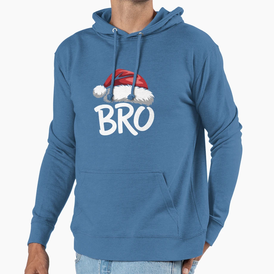 Santa Hat Brother Family Hoodie - Custom Art Print Men Women - T-Shirt, Sweatshirt, Hoodie