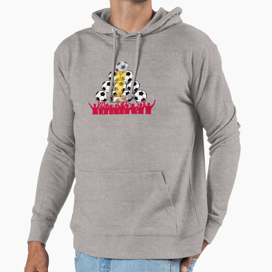 Soccer Champions Trophy Football Hoodie - Minimalist Print for Adults - T-Shirt, Sweatshirt, Hoodie