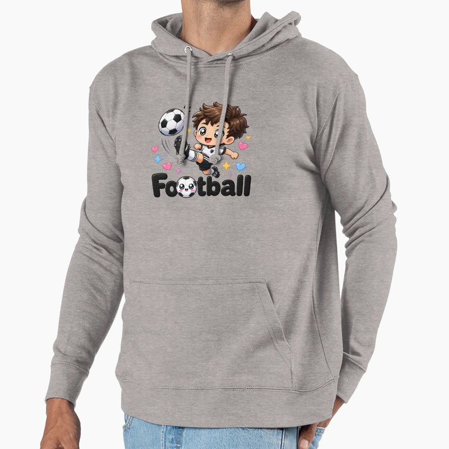 Kawaii Football Player Anime Chibi Sports Hoodie - Graphic Print Unisex - T-Shirt, Sweatshirt, Hoodie