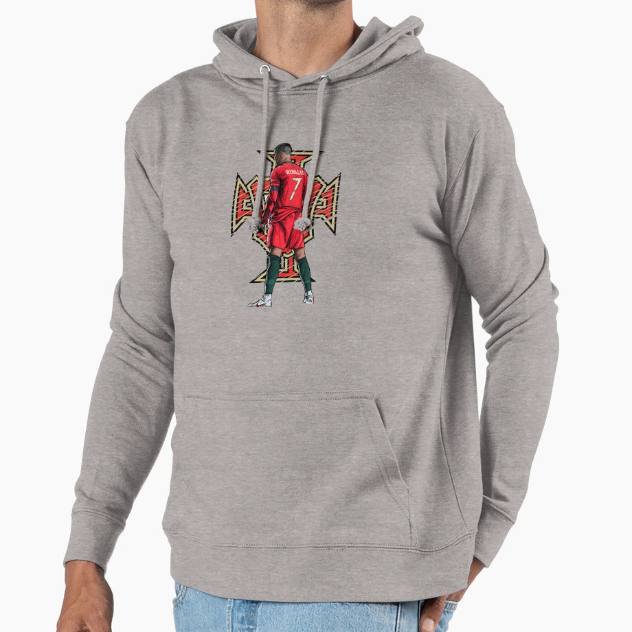 Cristiano Ronaldo Portugal Logo Hoodie - Trendy Graphic Men Women - T-Shirt, Sweatshirt, Hoodie