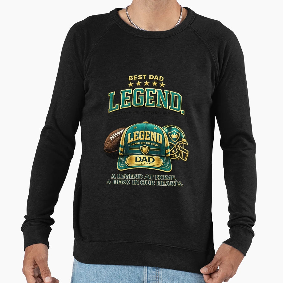 Dad Legend Teal Baseball Cap Sweatshirt - Minimalist Print for Adults - T-Shirt, Sweatshirt, Hoodie