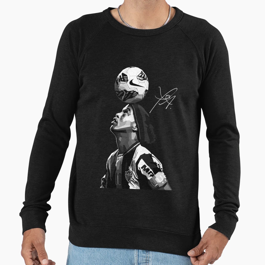 Ronaldinho Black And White Sweatshirt - Casual Everyday Wear Men Women - T-Shirt, Sweatshirt, Hoodie