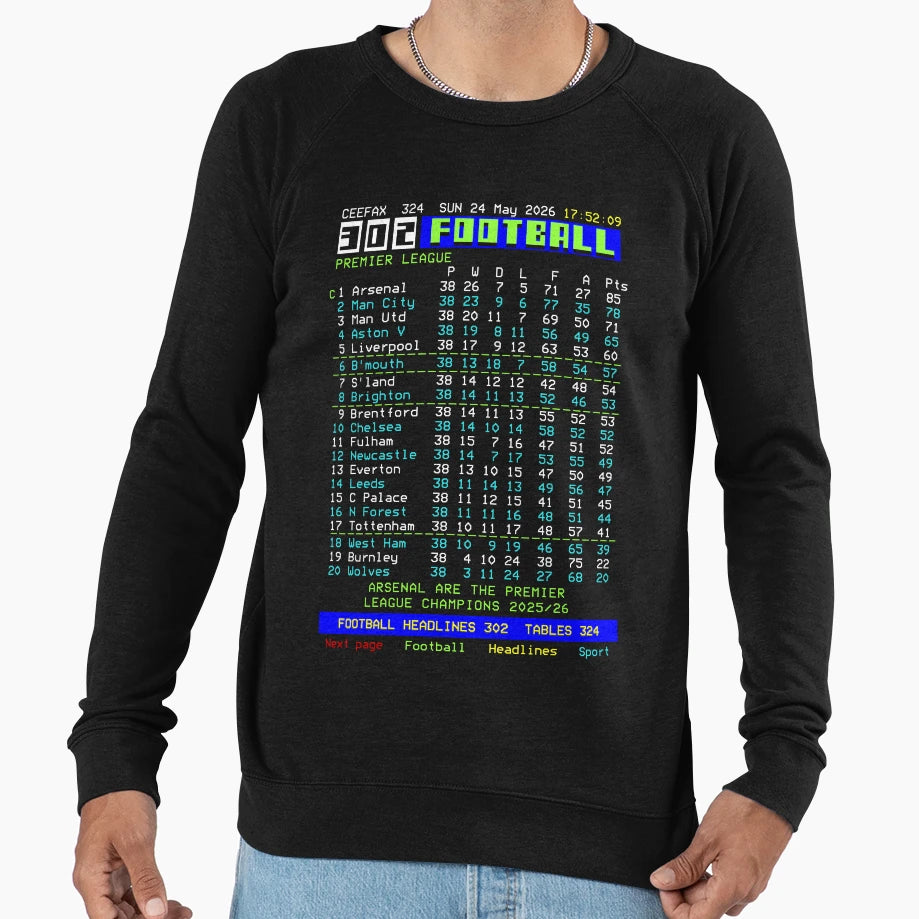2026 Season Ceefax Final League Sweatshirt - Novelty Apparel for Adults - T-Shirt, Sweatshirt, Hoodie