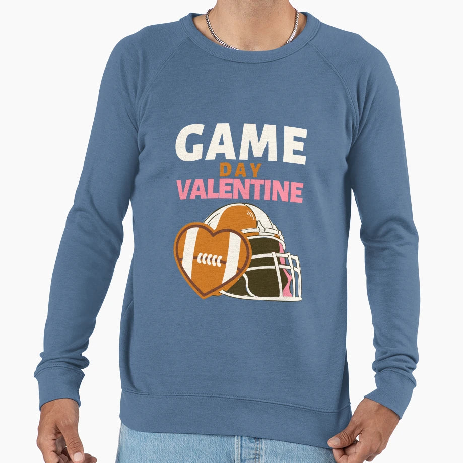 Funny Game Day Valentine Rugby American Sweatshirt - Unique Graphic Unisex - T-Shirt, Sweatshirt, Hoodie