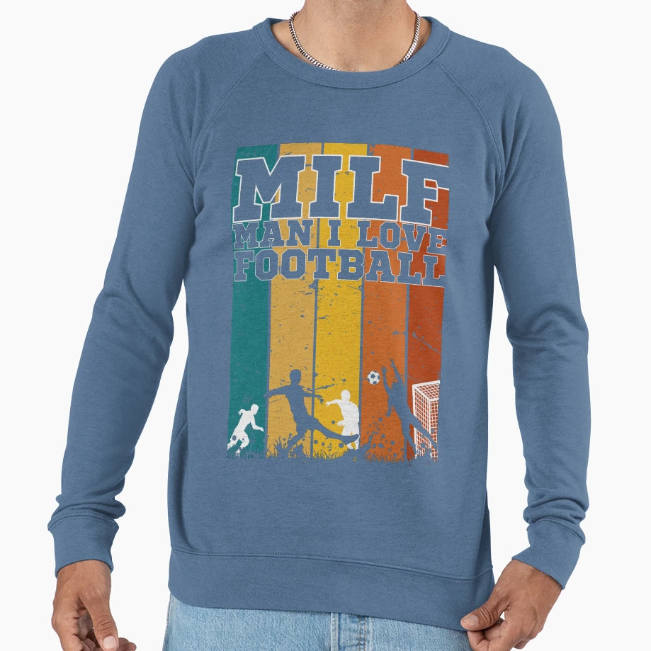 Milf I Love Football Sweatshirt - Minimalist Print Unisex - T-Shirt, Sweatshirt, Hoodie