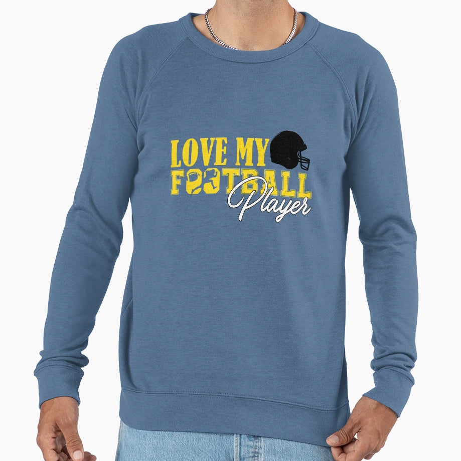 Love Football Player T-Shirt - Custom Art Print Unisex - T-Shirt, Sweatshirt, Hoodie