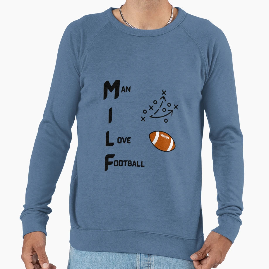 I Love Football Sweatshirt - Novelty Apparel for Adults - T-Shirt, Sweatshirt, Hoodie