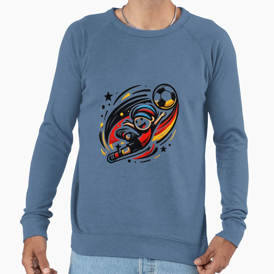 Dynamic Lively Football Player Sweatshirt - Trendy Graphic Unisex - T-Shirt, Sweatshirt, Hoodie