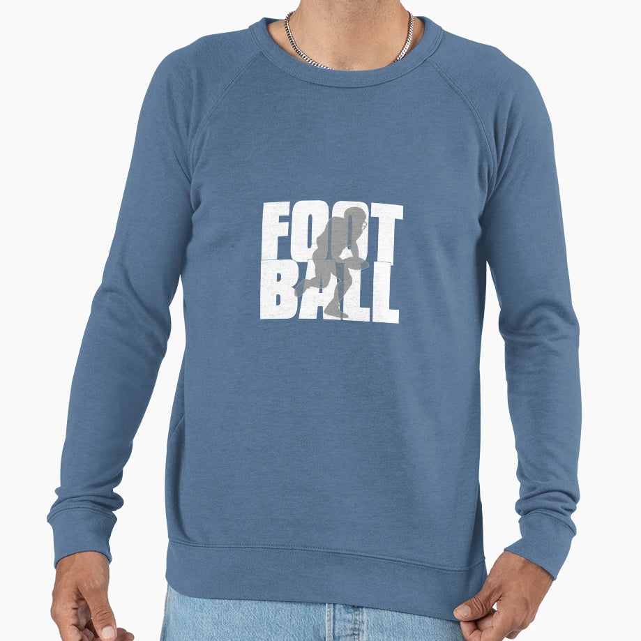 Football Lettering And Silhouette Sweatshirt - Casual Everyday Wear Unisex - T-Shirt, Sweatshirt, Hoodie