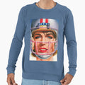 80S American Football Airbrush Sweatshirt - Minimalist Print Unisex - T-Shirt, Sweatshirt, Hoodie