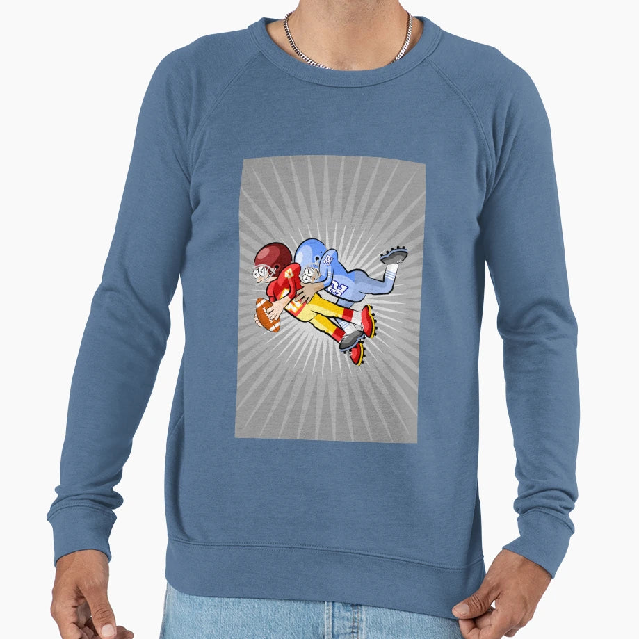 Football Player Intrepid Jump Sweatshirt - Trendy Graphic Unisex - T-Shirt, Sweatshirt, Hoodie