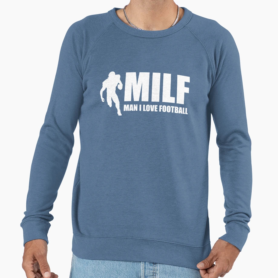 Milf I Love Football Sweatshirt - Graphic Print Men Women - T-Shirt, Sweatshirt, Hoodie