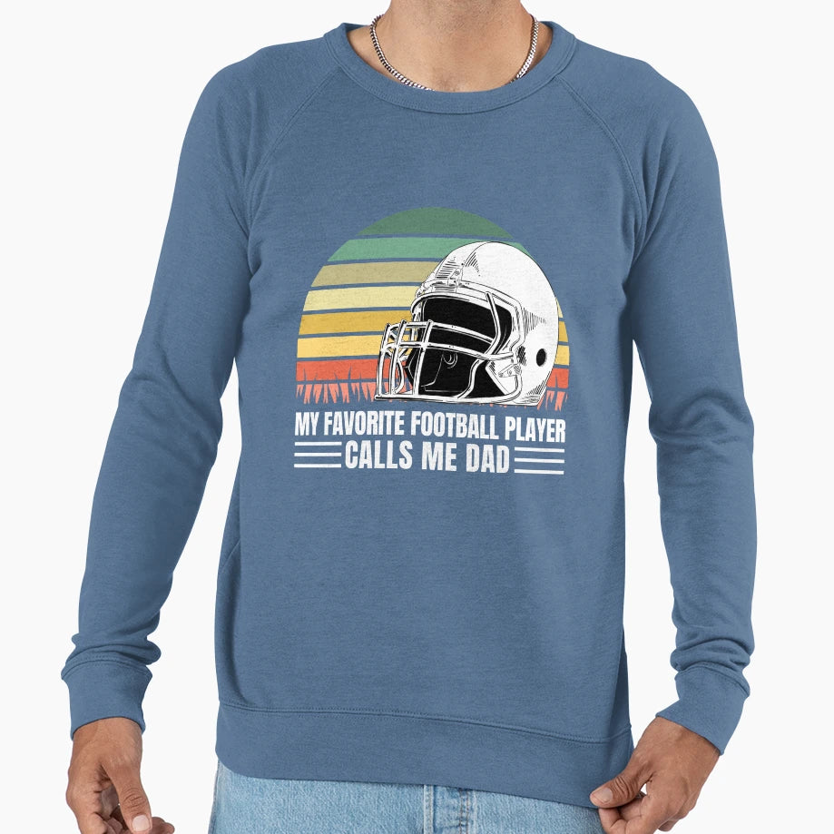 Football Player Dad Gift Sweatshirt - Custom Art Print Unisex - T-Shirt, Sweatshirt, Hoodie