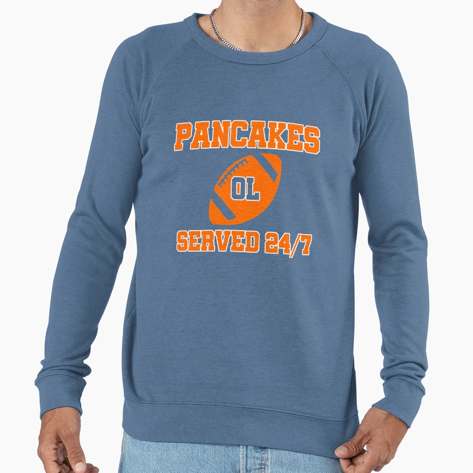 Pancakes Served 24 7 American Sweatshirt - Custom Art Print Men Women - T-Shirt, Sweatshirt, Hoodie
