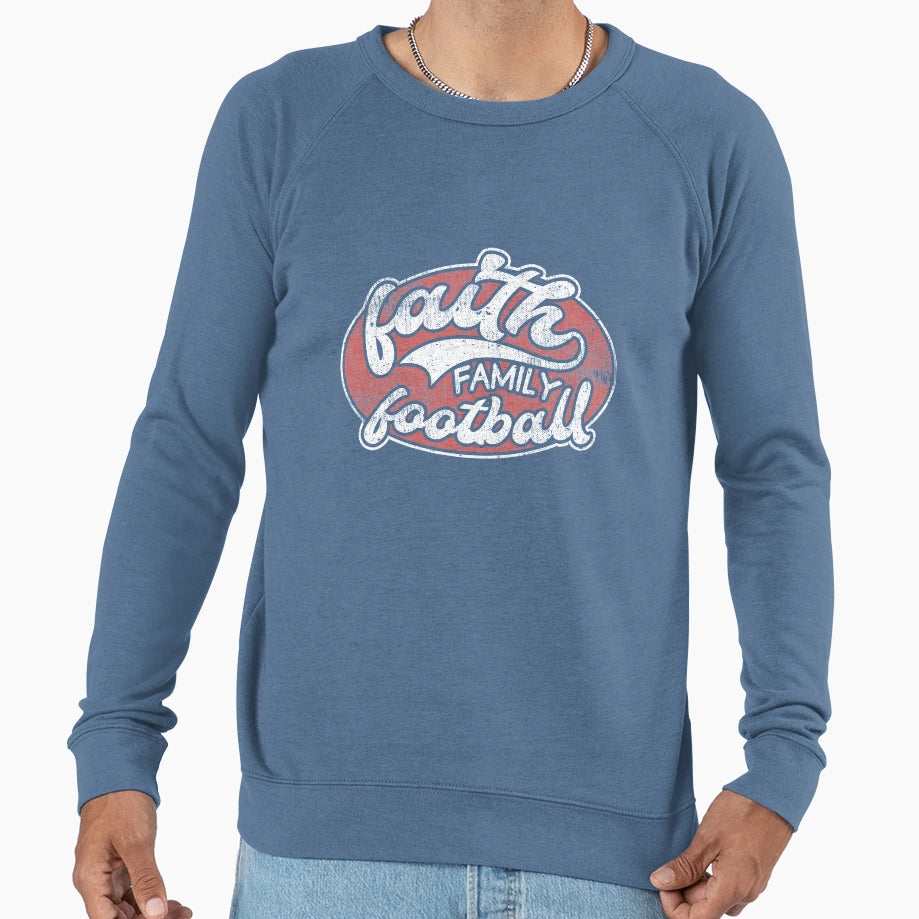 Faith Family Football Christian Sweatshirt - Trendy Graphic Men Women - T-Shirt, Sweatshirt, Hoodie