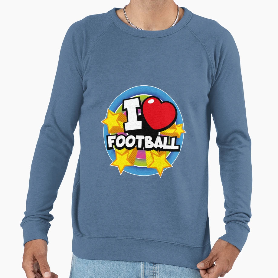 I Love Football Pop Sweatshirt - Trendy Graphic Unisex - T-Shirt, Sweatshirt, Hoodie