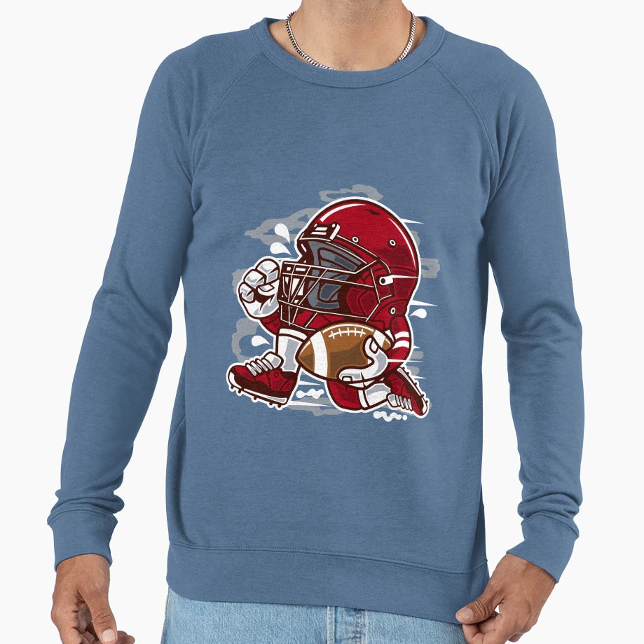 Football Helmet Running Sweatshirt - Custom Art Print for Adults - T-Shirt, Sweatshirt, Hoodie