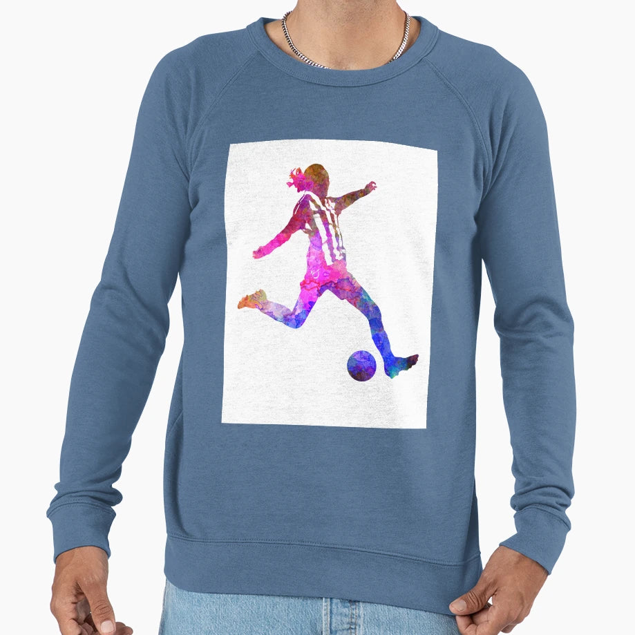 Playing Soccer Football Player Sweatshirt - Custom Art Print for Adults - T-Shirt, Sweatshirt, Hoodie