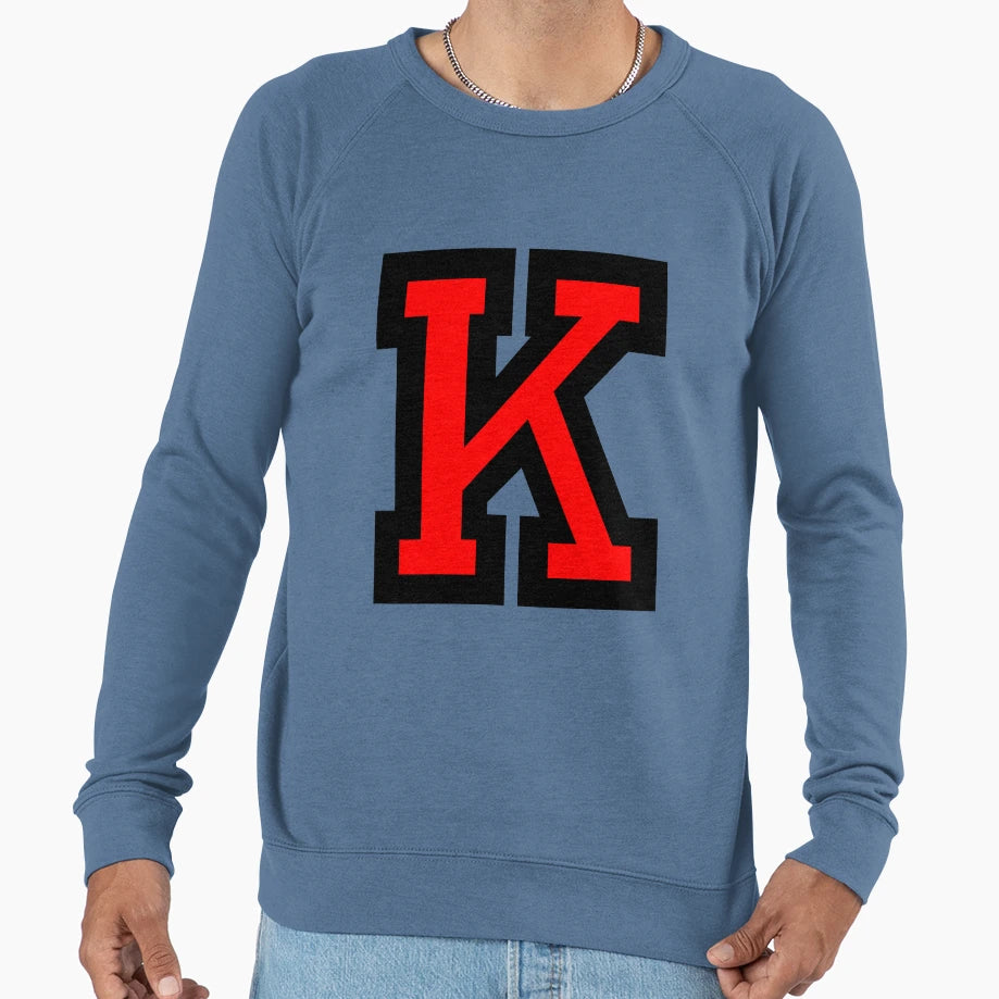 Letter K Black Red Sweatshirt - Novelty Apparel for Adults - T-Shirt, Sweatshirt, Hoodie