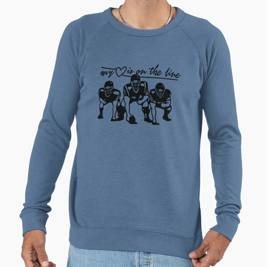 Football My Heart Is Line Offensive Sweatshirt - Unique Graphic for Adults - T-Shirt, Sweatshirt, Hoodie