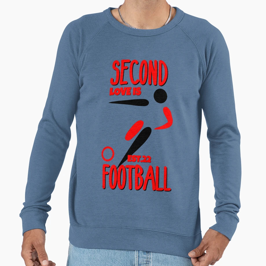 Second Love Is Footbal Sweatshirt - Graphic Print Unisex - T-Shirt, Sweatshirt, Hoodie