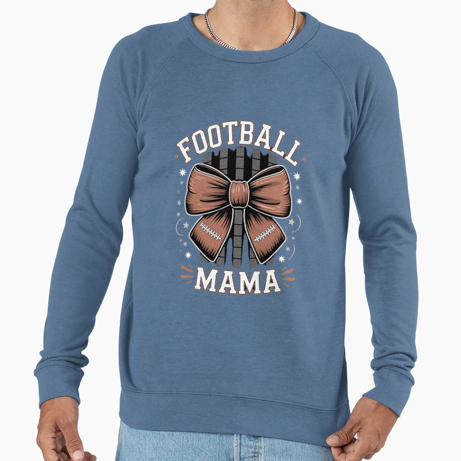 Football Mama Fall Coquette Bow Sweatshirt - Aesthetic Graphic Unisex - T-Shirt, Sweatshirt, Hoodie