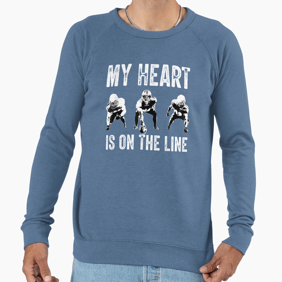 American Football My Heart Is Line Sweatshirt - Graphic Print for Adults - T-Shirt, Sweatshirt, Hoodie