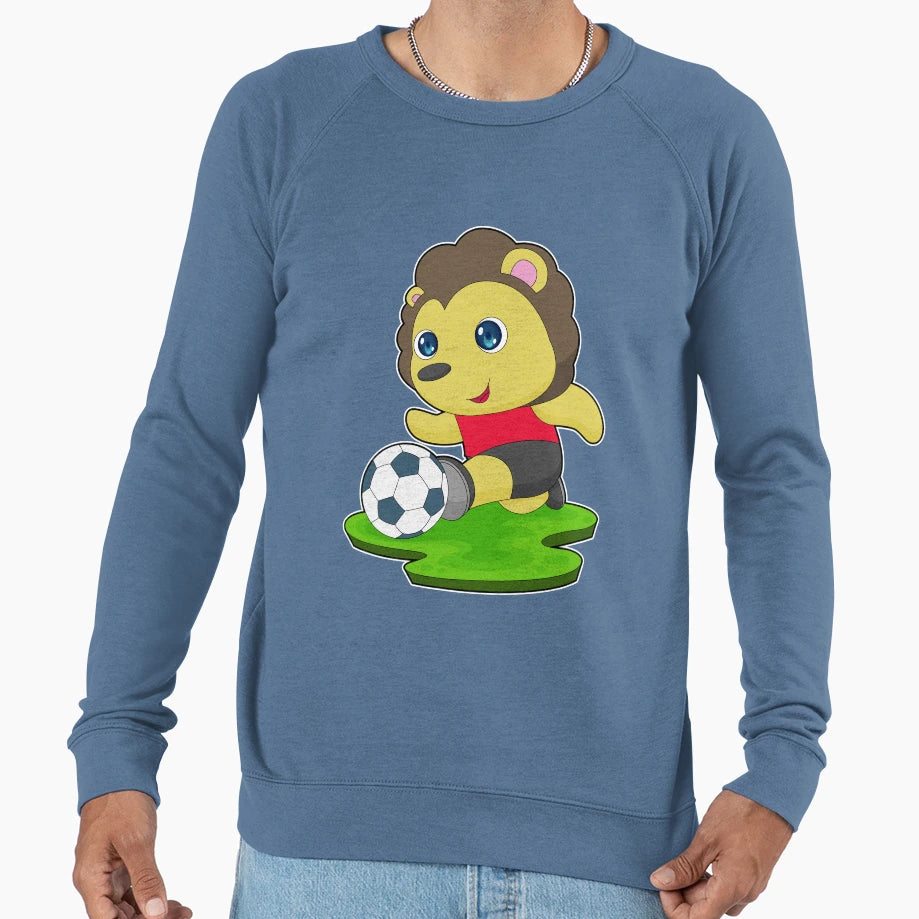 Lion Soccer Player Soccer Sweatshirt - Novelty Apparel for Adults - T-Shirt, Sweatshirt, Hoodie