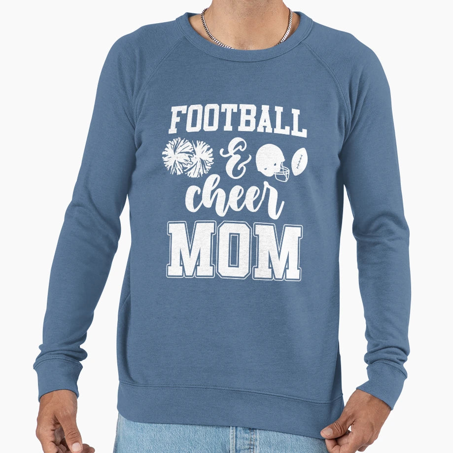 Football And Cheer Mom Sweatshirt - Trendy Graphic Men Women - T-Shirt, Sweatshirt, Hoodie