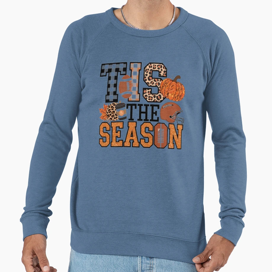 Tis Season Football Pumpkin Fall Sweatshirt - Custom Art Print Unisex - T-Shirt, Sweatshirt, Hoodie