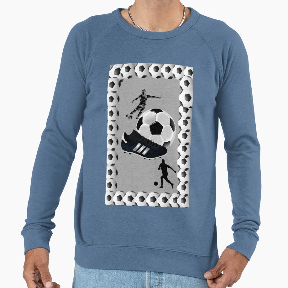 Soccer Ball And Player Sweatshirt - Novelty Apparel for Adults - T-Shirt, Sweatshirt, Hoodie