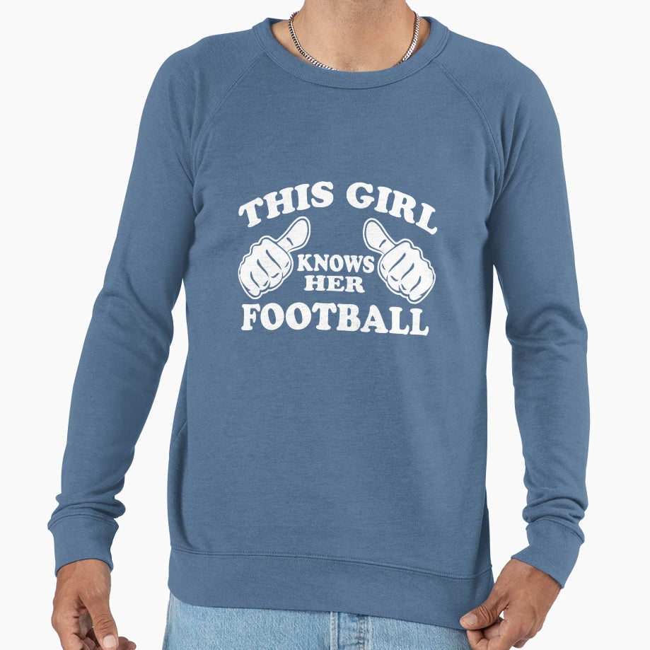 This Knows Her Football Sweatshirt - Trendy Graphic Unisex - T-Shirt, Sweatshirt, Hoodie