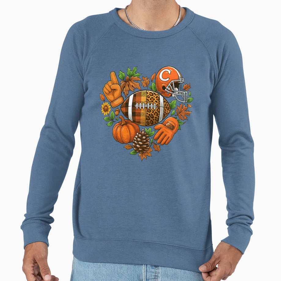 Football Fall Floral Game Day Sweatshirt - Novelty Apparel for Adults - T-Shirt, Sweatshirt, Hoodie