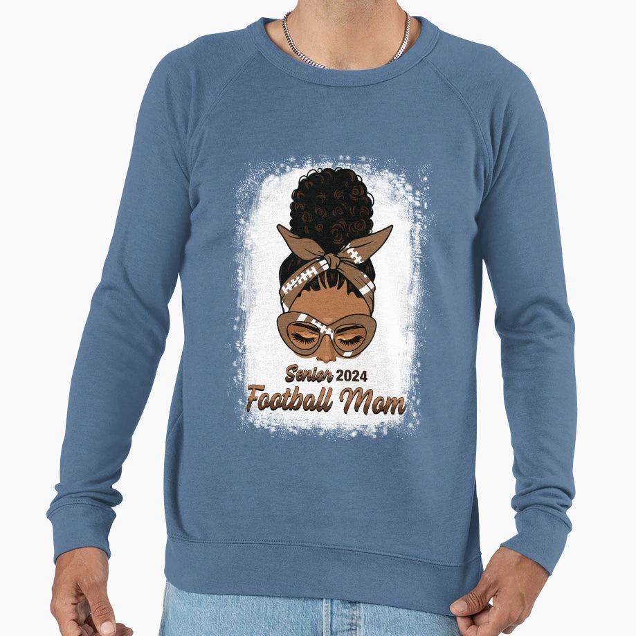 Afro Messy Bun Football Mom Funny T-Shirt - Streetwear Style for Adults - T-Shirt, Sweatshirt, Hoodie