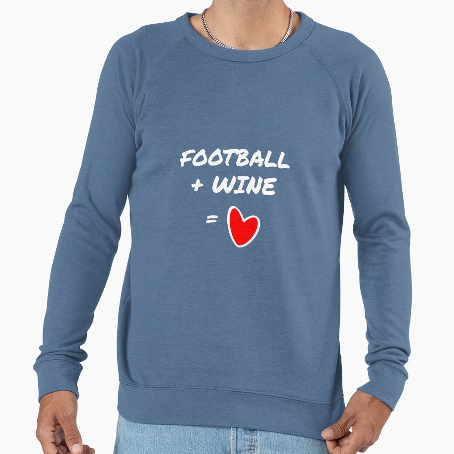Football Wine Love Sweatshirt - Minimalist Print Men Women - T-Shirt, Sweatshirt, Hoodie