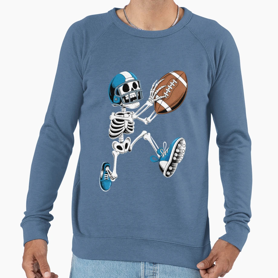 Football Skeleton Halloween Sweatshirt - Fun Novelty Design Unisex - T-Shirt, Sweatshirt, Hoodie