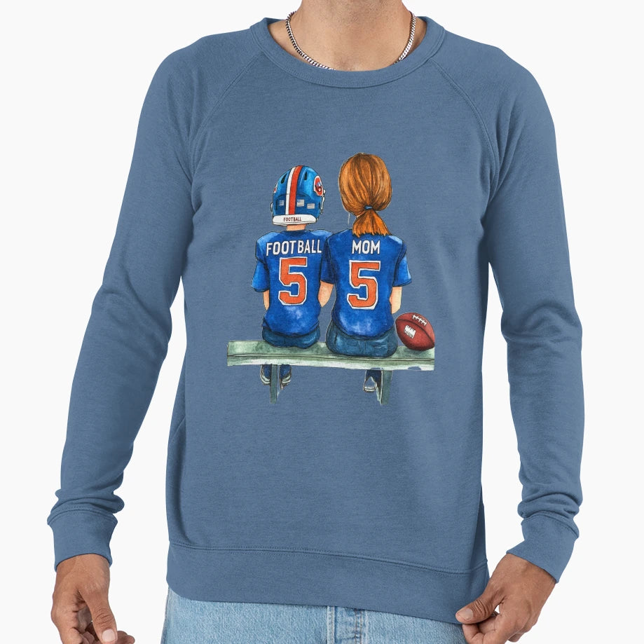 Football Mom Ii Sweatshirt - Custom Art Print Men Women - T-Shirt, Sweatshirt, Hoodie