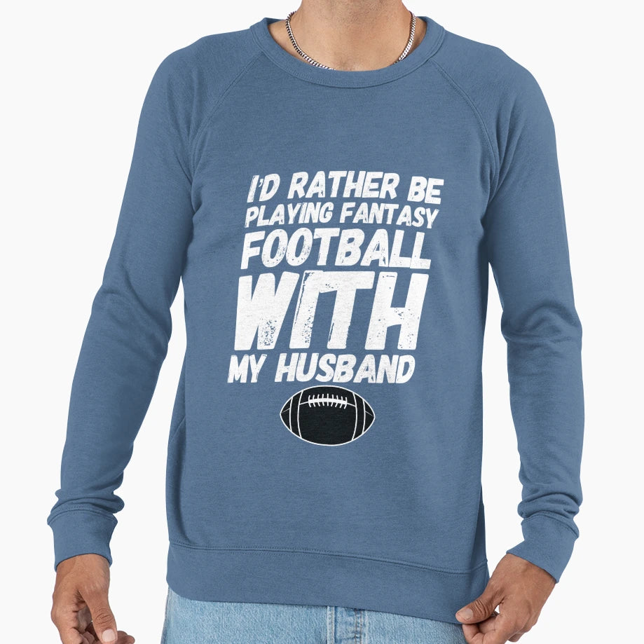 Husband Dad Fantasy Football Commish Sweatshirt - Graphic Print Men Women - T-Shirt, Sweatshirt, Hoodie