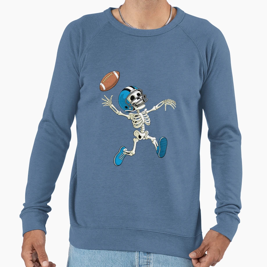 Football Skeleton Halloween Football Sweatshirt - Unique Graphic Men Women - T-Shirt, Sweatshirt, Hoodie